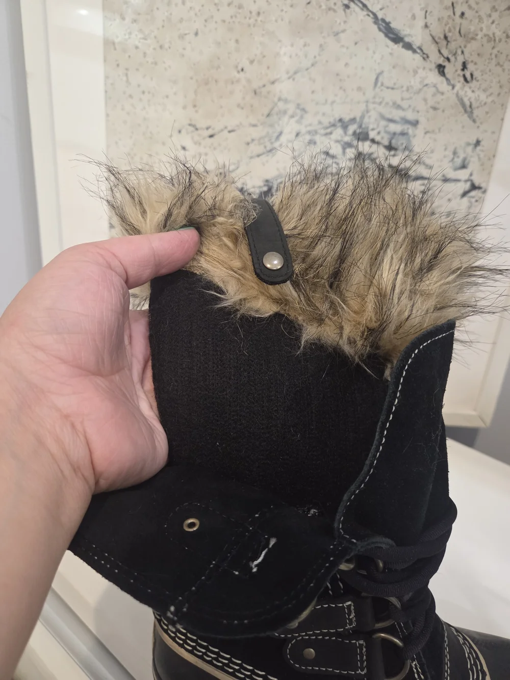 Sorel Joan of Arctic Faux Fur Suede Winter Boots Sz 6